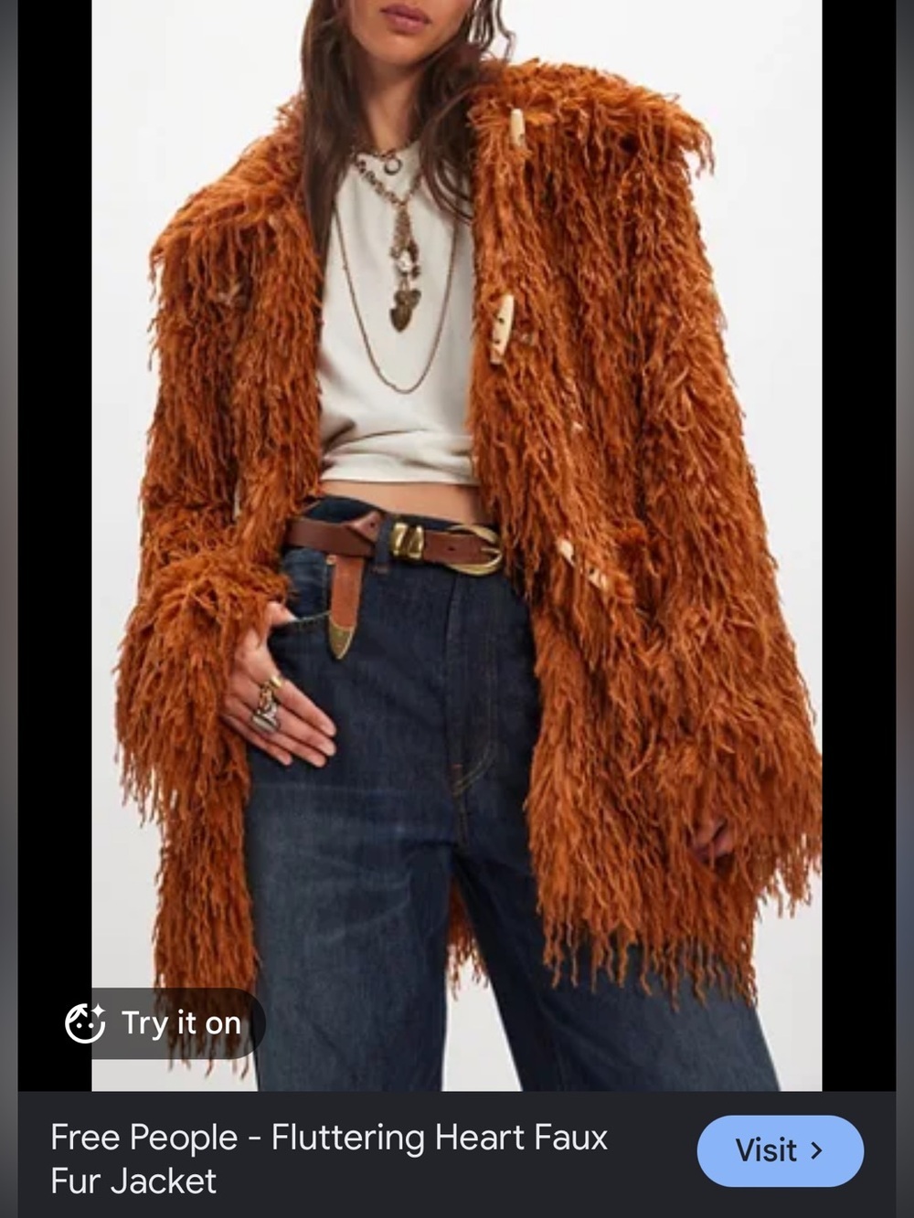 Fluttering Heart Faux Fur Jacket size medium NWT